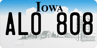 IA license plate ALO808