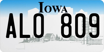 IA license plate ALO809