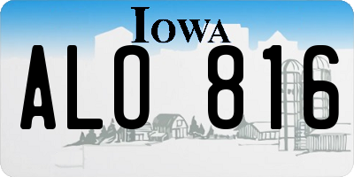 IA license plate ALO816