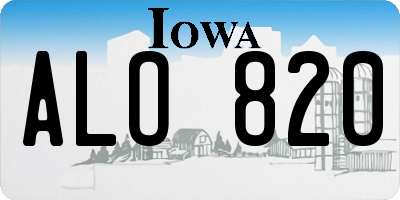 IA license plate ALO820