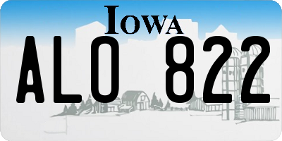 IA license plate ALO822