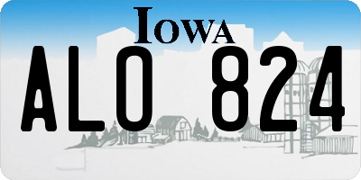 IA license plate ALO824