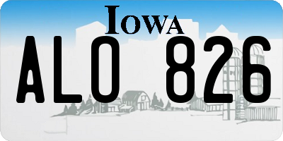 IA license plate ALO826
