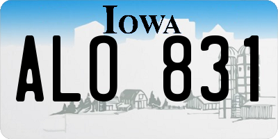 IA license plate ALO831