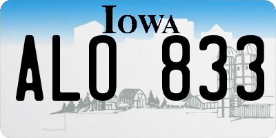 IA license plate ALO833