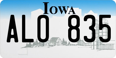 IA license plate ALO835