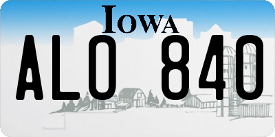 IA license plate ALO840