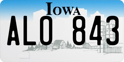 IA license plate ALO843