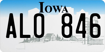 IA license plate ALO846