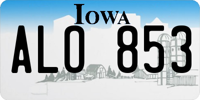 IA license plate ALO853