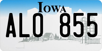 IA license plate ALO855