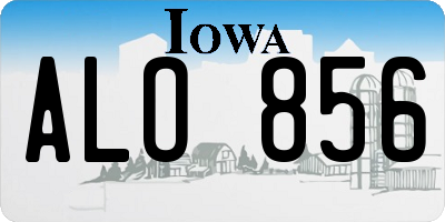IA license plate ALO856