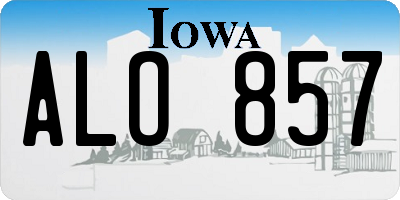 IA license plate ALO857