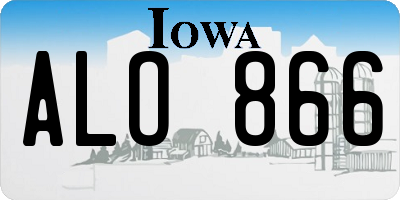 IA license plate ALO866