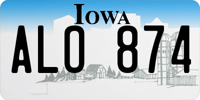 IA license plate ALO874