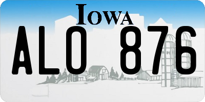 IA license plate ALO876