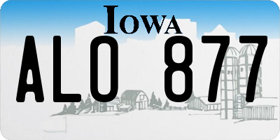 IA license plate ALO877