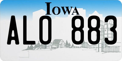 IA license plate ALO883