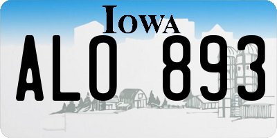IA license plate ALO893