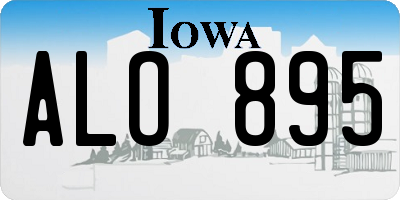 IA license plate ALO895
