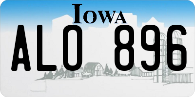 IA license plate ALO896