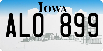 IA license plate ALO899