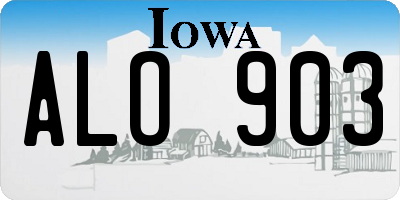 IA license plate ALO903