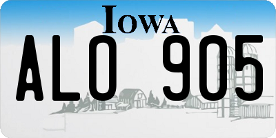 IA license plate ALO905