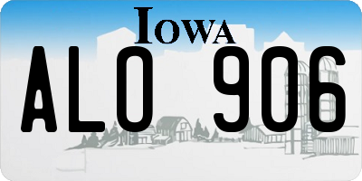 IA license plate ALO906