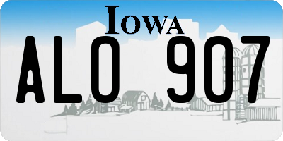 IA license plate ALO907