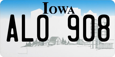 IA license plate ALO908