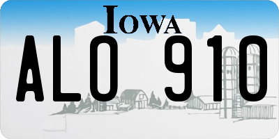 IA license plate ALO910