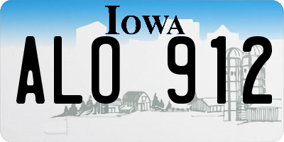 IA license plate ALO912