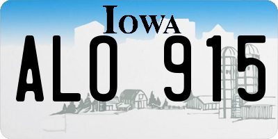 IA license plate ALO915