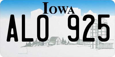IA license plate ALO925