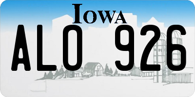 IA license plate ALO926