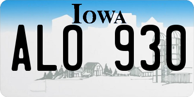IA license plate ALO930