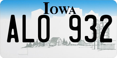 IA license plate ALO932