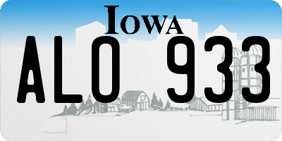 IA license plate ALO933