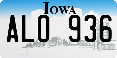 IA license plate ALO936