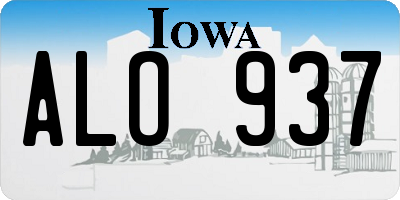 IA license plate ALO937