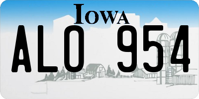 IA license plate ALO954