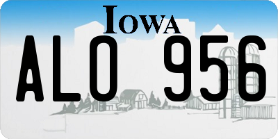 IA license plate ALO956