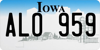 IA license plate ALO959