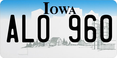 IA license plate ALO960