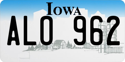 IA license plate ALO962