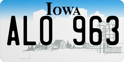 IA license plate ALO963