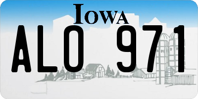 IA license plate ALO971