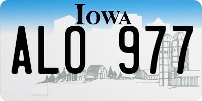 IA license plate ALO977