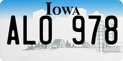 IA license plate ALO978